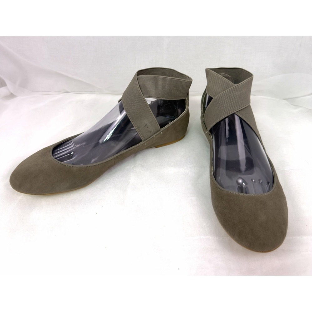 Charles by Charles David Flats Womens 8.5B Taupe Suede Ballet Flats Cross Strap